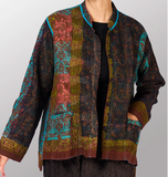 BAGH PRINT KANTHA KAFTAN JACKET SHORT