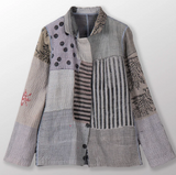 FRAYED PATCH KANTHA SIMPLE JKT