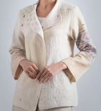 FRAYED PATCH MIX KANTHA SHORT JKT