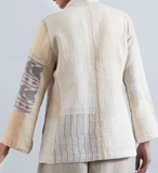 FRAYED PATCH MIX KANTHA SHORT JKT