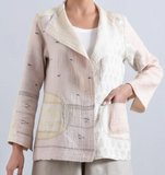 FRAYED PATCH MIX KANTHA SHORT JKT