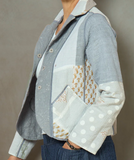 DUCK SUN DYE WITH PATCH KANTHA CROPPED BASIC JACKET