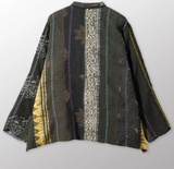 JEWEL WOVEN WITH VERTICAL PATCH KANTHA KAFTAN JACKET SHORT