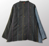 JEWEL WOVEN WITH VERTICAL PATCH KANTHA KAFTAN JACKET SHORT