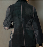 CIRCLE SHIBORI TIE DYE WOVEN PATCH KANTH SHORT JACKET
