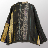 JEWEL WOVEN WITH VERTICAL PATCH KANTHA KAFTAN JACKET SHORT