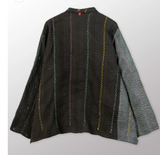 JEWEL WOVEN WITH VERTICAL PATCH KANTHA KAFTAN JACKET SHORT