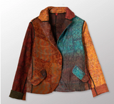 JACQUARD SILK KANTHA CROPPED BASIC JACKET