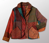 JACQUARD SILK KANTHA CROPPED BASIC JACKET