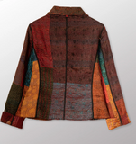 JACQUARD SILK KANTHA CROPPED BASIC JACKET