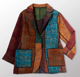 JACQUARD SILK KANTHA BASIC JACKET
