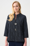Collarless Text-print Blouse