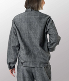 ABSTRACT WAFFLE KANTHA BLOUSON TOP