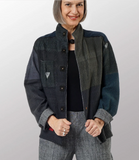 ABSTRACT WAFFLE KANTHA BLOUSON TOP