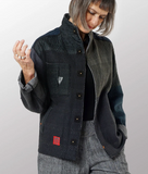 ABSTRACT WAFFLE KANTHA BLOUSON TOP