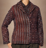 Ajrakh Print and Silk Cotton Patch Kantha Shaped Jacket