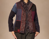 Ajrakh Print and Silk Cotton Patch Kantha Shaped Jacket