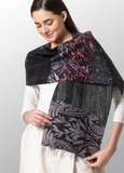 Georgette Vintage Silk Patch Kantha Scarf Short
