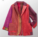 Jewel Woven With Vertical Patch Kantha Basic Jacket