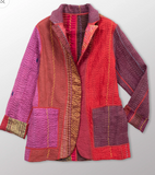 Jewel Woven With Vertical Patch Kantha Basic Jacket