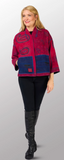 Cotton Overdye Kantha Stand Collar Cropped Jacket