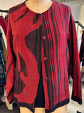 Overdyed Stripe & Bends Kantha Crew Neck Short Jacket