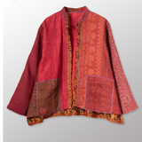 Stripe Rallis Kantha Kaftan Jacket Short