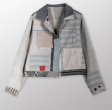 Frayed Patch Kantha With Stamp Trucker Jacket