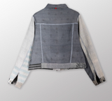 Frayed Patch Kantha With Stamp Trucker Jacket