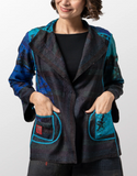 Tie Dye Circle Shibori Kantha Short Jacket