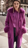 Faux Fur and Feather Yarn Coat