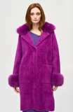 Faux Fur and Feather Yarn Coat