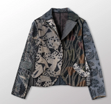 JACQUARD SILK KANTHA CROPPED BASIC JACKET