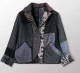 JACQUARD SILK KANTHA CROPPED BASIC JACKET