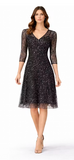 Lace V Neck Dress with Hem Inset