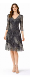Lace V Neck Dress with Hem Inset