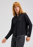 Black Mandarin Sweater