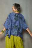 Tie Dye Floral Kantha Boat Neck Dolman Top