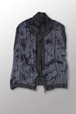 DENIM CRUMBLE SUN-DYE WAVY TUCK SCARF NECK VEST