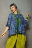 Tie Dye Floral Kantha Boat Neck Dolman Top