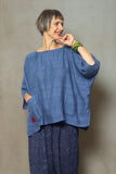 Tie Dye Floral Kantha Boat Neck Dolman Top