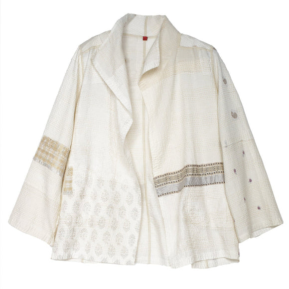 Frayed Patch Kantha Short Jacket