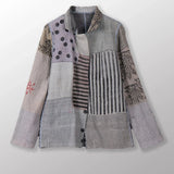 Frayed Patch Kantha Simple Jacket