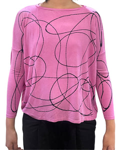 Easy Fit Rayon Jersey Tee PINK/BLK LARGE SWIRL
