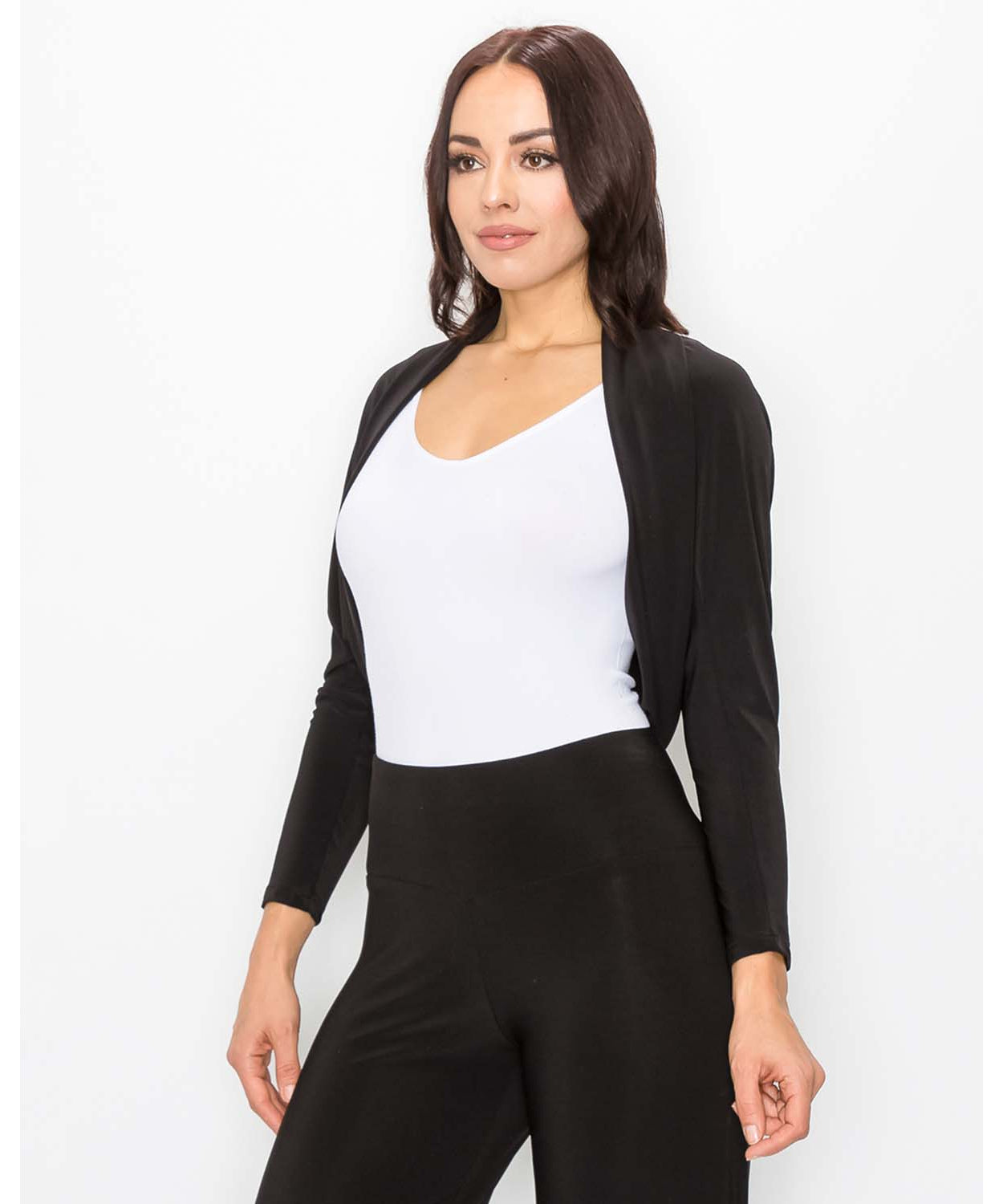 3/4 Sleeve Black Shrug Betsy Jenney 3/4 Sleeve Black Shrug Betsy Jenney