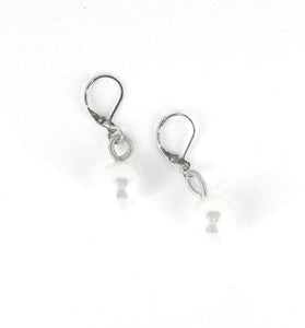 Silver Earrings With FW Pearl