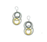 LARGE SILVER & SLATE DOUBLE LOOP EARRING