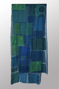 Tonal Tile Patch Kantha Scarf Standard