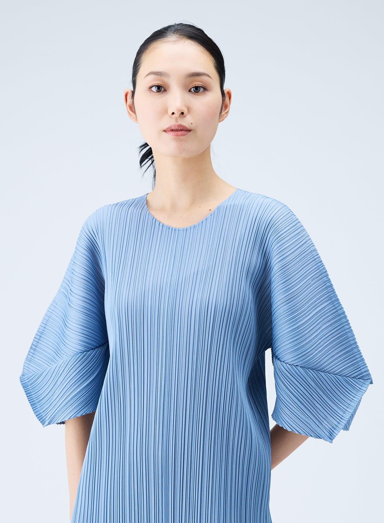 Pleats Please Issey Miyake August Monthly Colors Dress in Cool Gray Curated at Jake and Jones 5