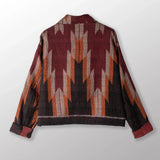 Woven Handloom Ikat With Ombre Kantha Lapeled Short Jacket